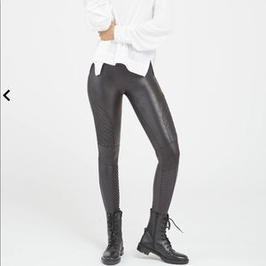 NWOT - Spanx Faux Leather Moto Leggings